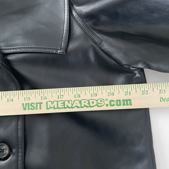 NEW Faux Leather Jacket Asos Women's Size M Cropped Double-Breasted Moto Chic - Picture 11 of 14